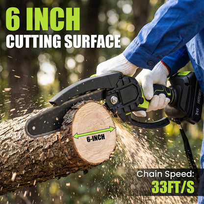 HOTREE 21V Cordless Pole Hedge Trimmer, 3-in-1 with 6 in Pole Saw & Branch Saw Attachment, 2.0Ah Battery & Charger, 16 ft Reach
