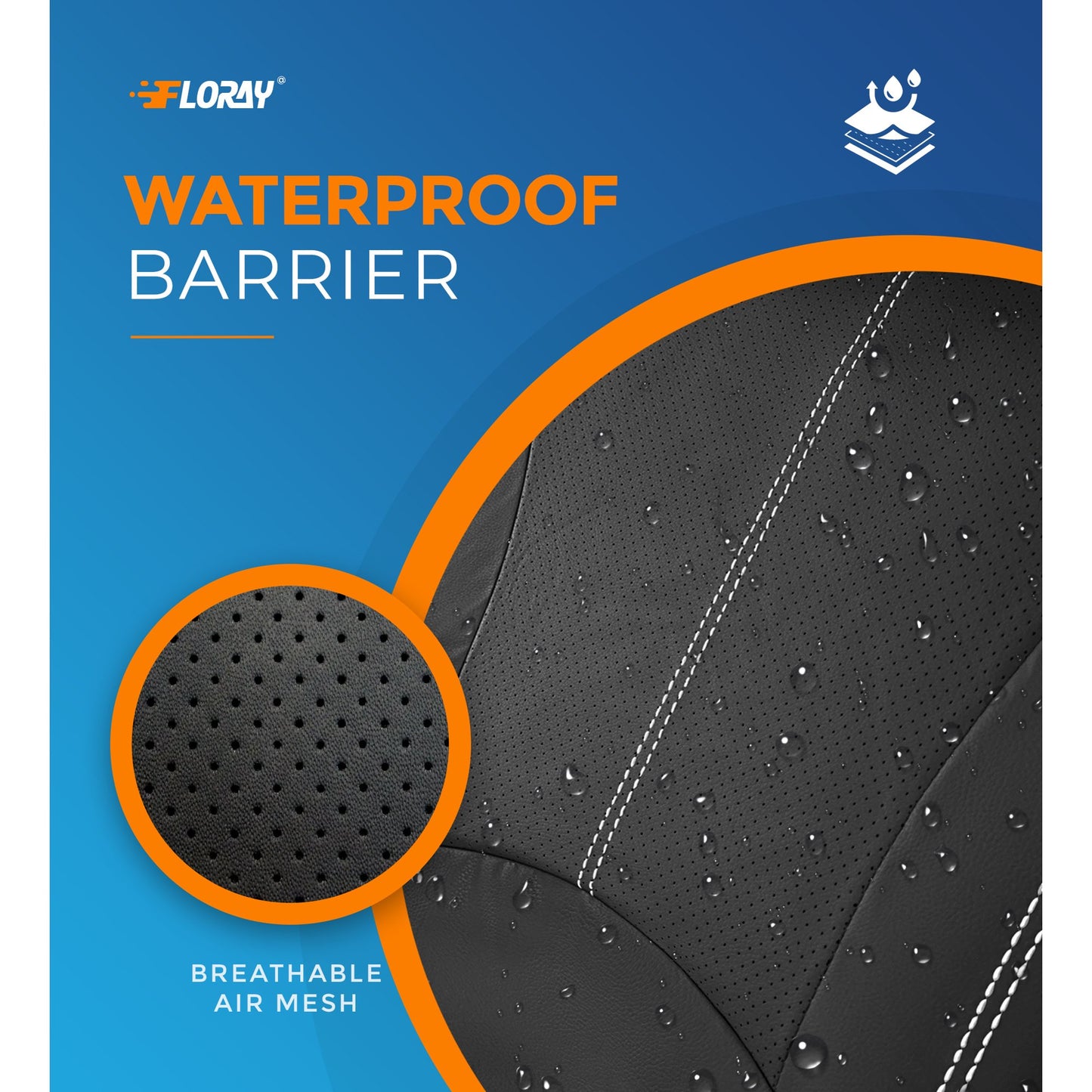 Floray PU Leather Car Seat Covers Full Set - Universal Fit for Cars, SUVs, and Trucks