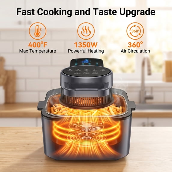 Casualife 8 in 1 Air Fryer 6 Qt Capacity, Compact Countertop with Nonstick Basket, 400F Air Crisp