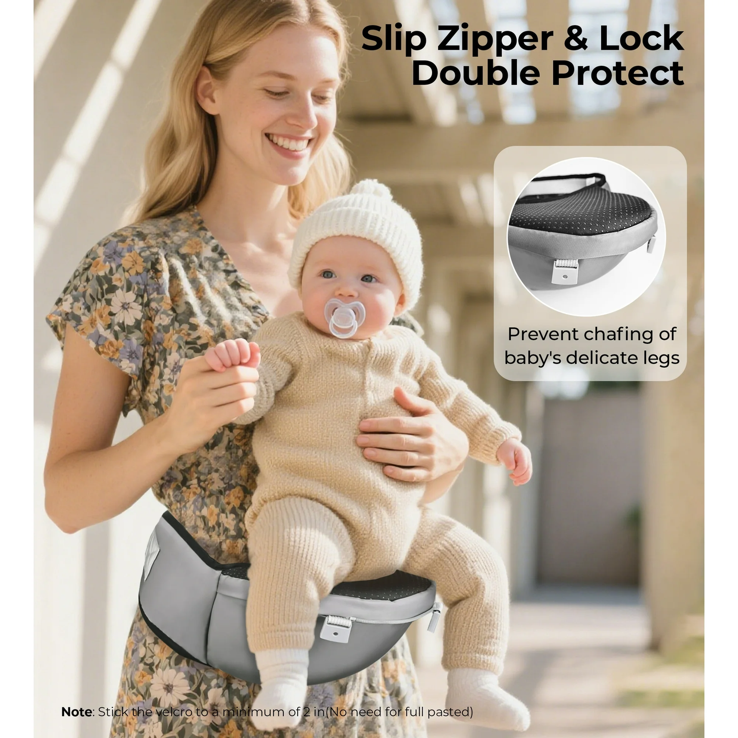 RUPOUN Baby Carrier with Hip Seat, Convertible 4-Position, Lightweight Cool Mesh, Unisex, Gray