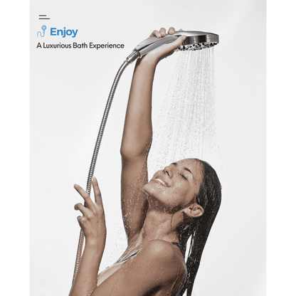 NFTIGB Handheld Showerhead for Bathing 10 Spray Modes Stainless Steel High Pressure Shower Head,Chrome