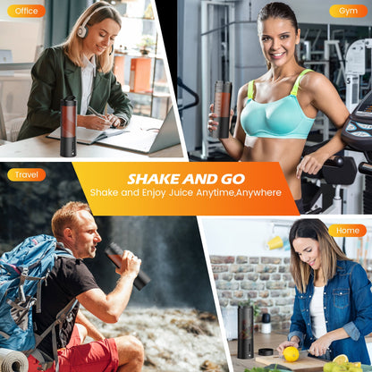 Suodoka 16 oz Personal Portable Blender for Shakes Smoothies, Magnetic USB Rechargeable, Mini Juicer Mixer with Handle Lid, Black