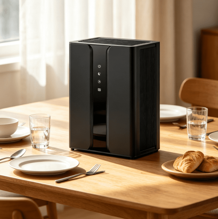 Reelexia Home Dehumidifier with 100 oz Large Water Tank, 1000 sq.ft Dehumidifiers for Bathroom, with Relaxing Ambient Light,Black