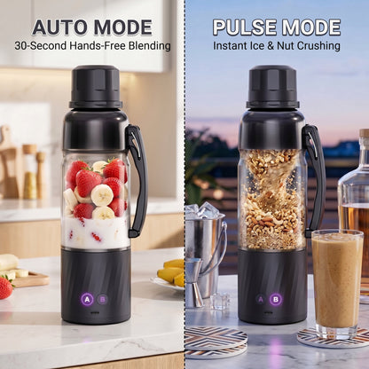 Casualife 22oz Portable Blender for Shakes and Smoothies, BPA-Free Personal Juicer with Pulse Mode, 6-Leaf Blades & Nut Grinder Cup