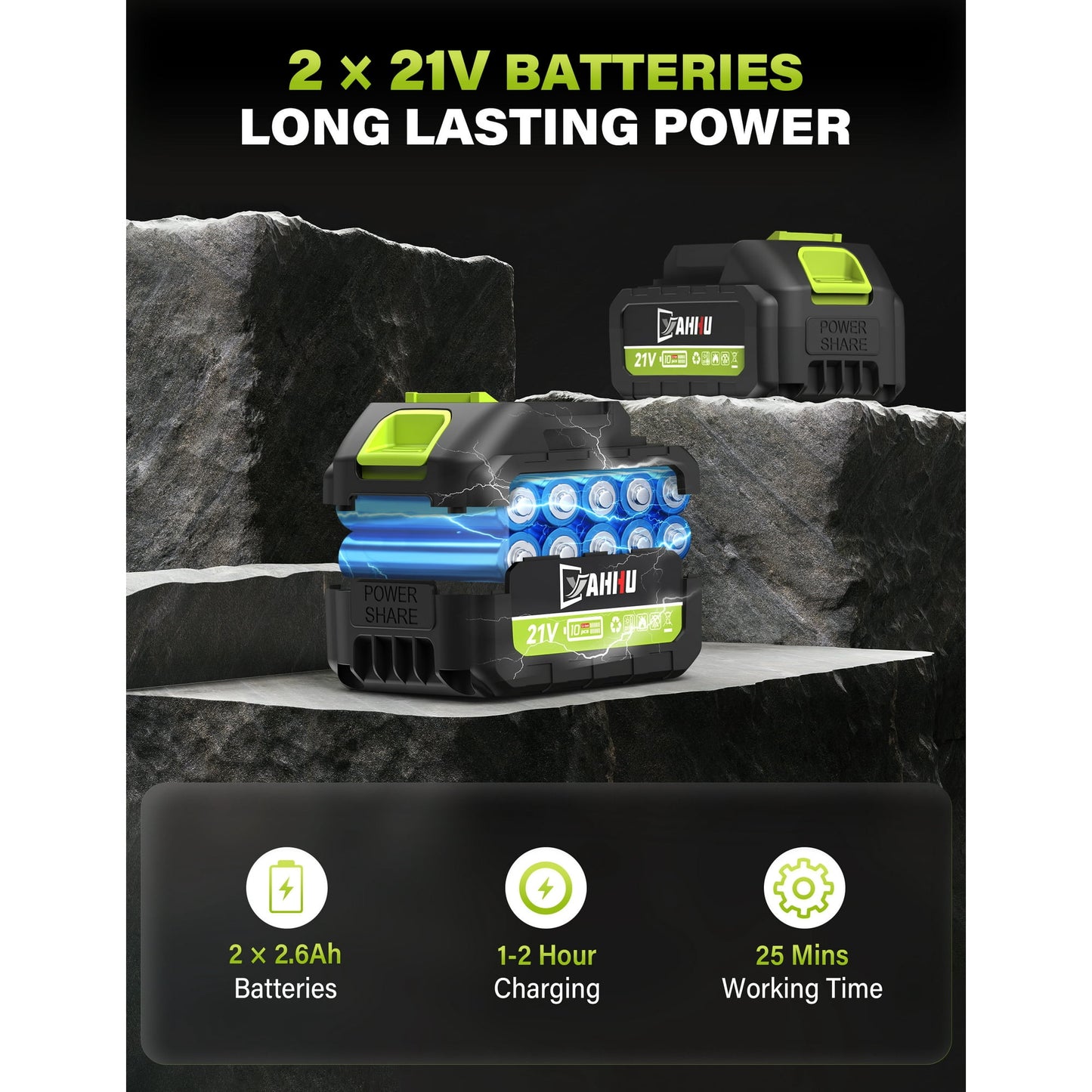 HOTREE Cordless Electric Leaf Blower, 600CFM/170MPH, 3 Speed Mode with 2 X 2.6Ah Battery for Lawn, Patio & Dust Cleaning