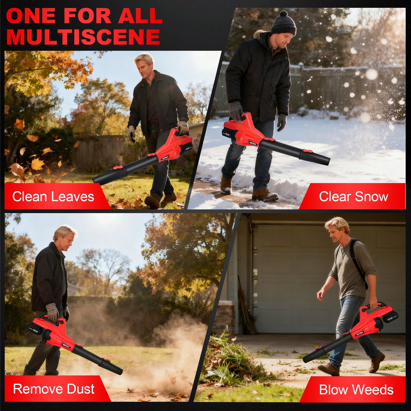 HOTREE Cordless Leaf Blower, 170 MPH 600 CFM Electric Blower with 8 Speeds, 2×2.0Ah Batteries and Charger, Lightweight for Yard, Patio and Dust Cleaning