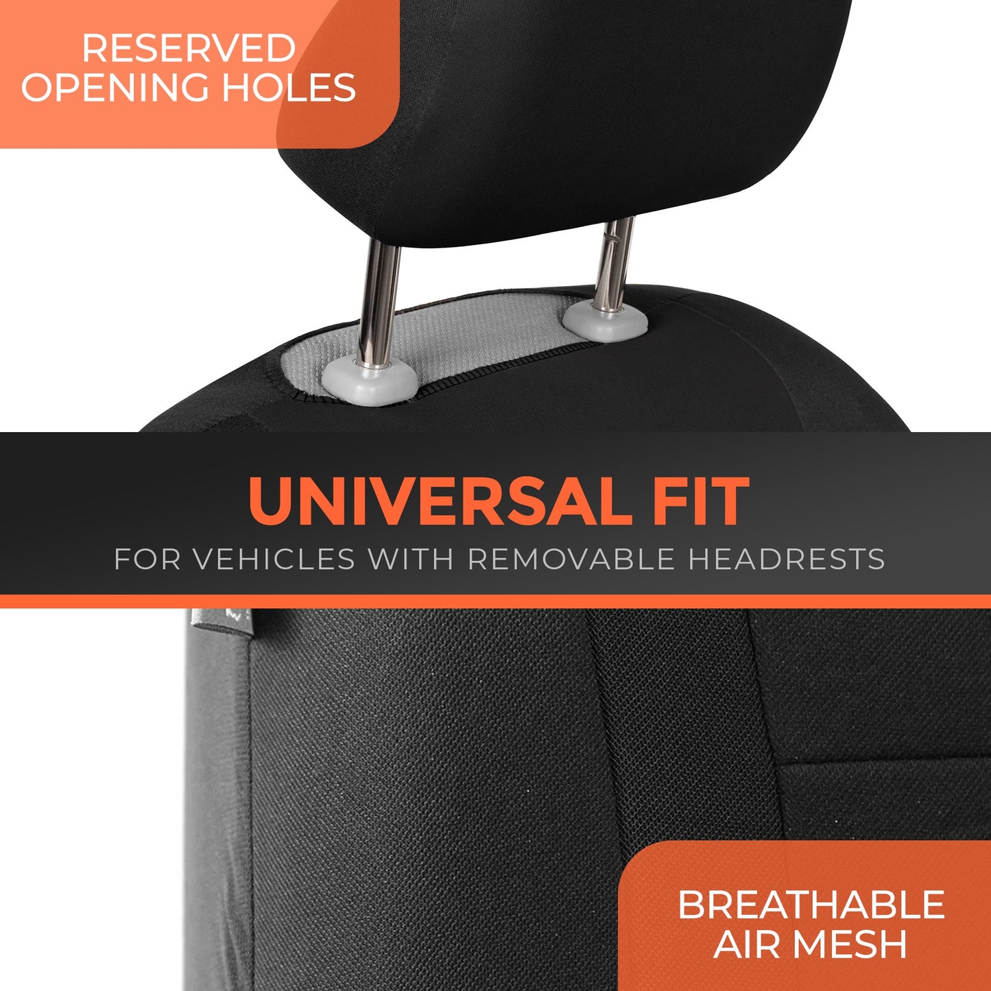 Floray Polyester Car Seat Covers Full Set - Universal Fit for Cars, SUVs, and Trucks