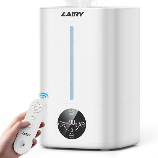 Lairy 5L Cool Mist Humidifier for Large Room, Top-Fill Humidifiers, Essential Oil Aroma Pad Tray, Quiet Ultrasonic Humidifier for Home