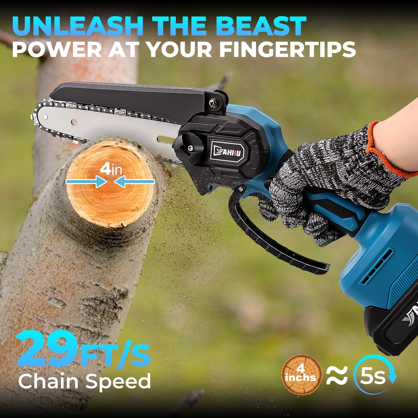 YAHHU 2-in-1 Cordless Pole Saw, 6-inch Pole Chainsaw Mini Handheld Chainsaw, 15 ft Extension Pole Saw for Effortless Tree Trimming