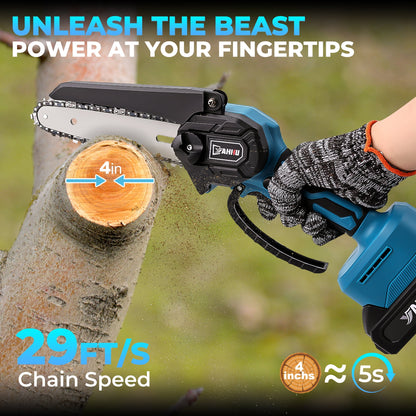 HOTREE 2 in 1 Cordless Pole Saw, 6-inch Pole Chainsaw Mini Handheld Chainsaw, 15 ft Extension Pole Saw for Effortless Tree Trimming