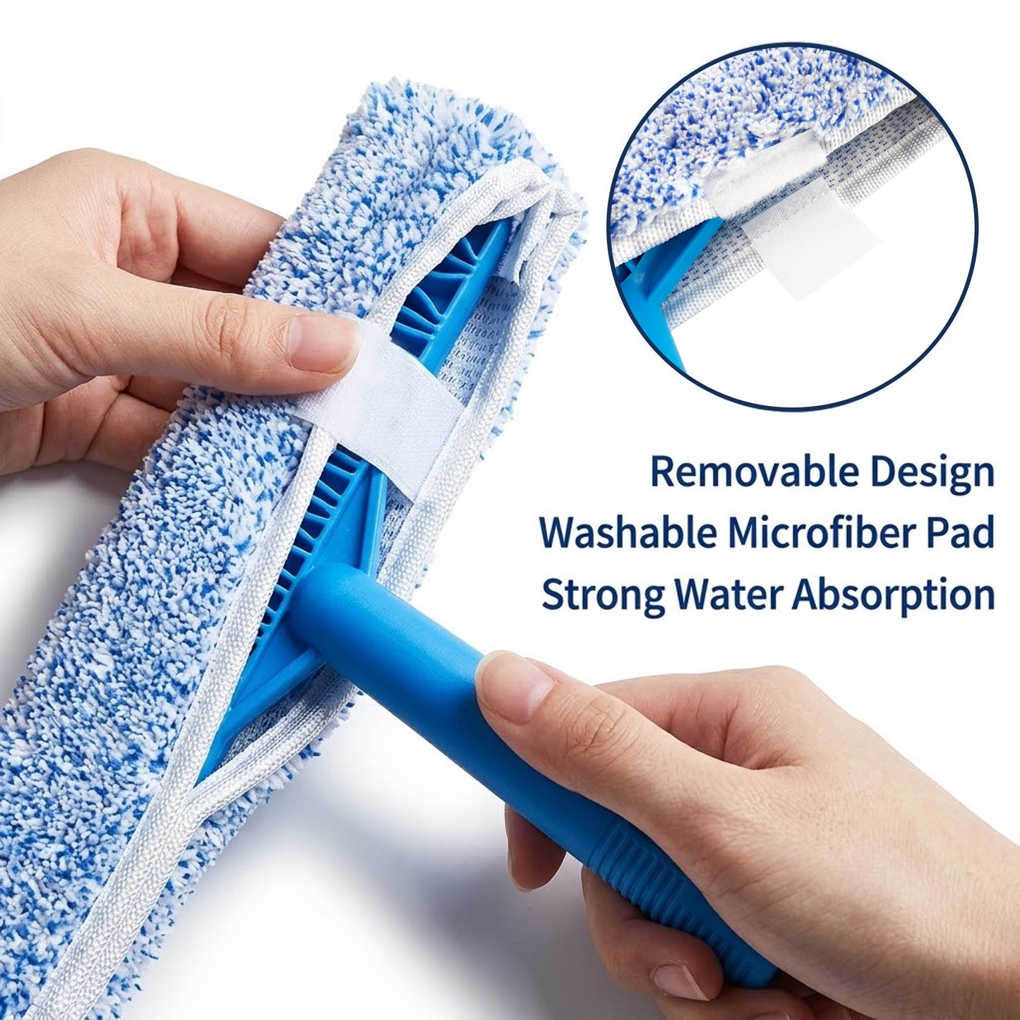 FVSA Window Cleaning Kit, Squeegee for Window Cleaning with 78.7" Extendable Stainless Steel Pole, Shower Squeegee for Glass Doors, Mirror, Tile, Car Windshield, Blue