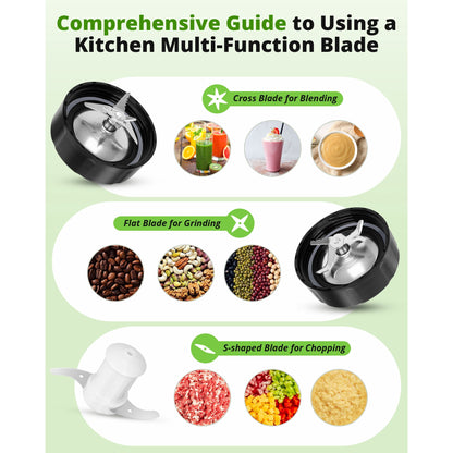 Suodoka Countertop Blender Food Processor Combo, 4 in 1 Kitchen Electric Blender/Grinder/Chopper,New