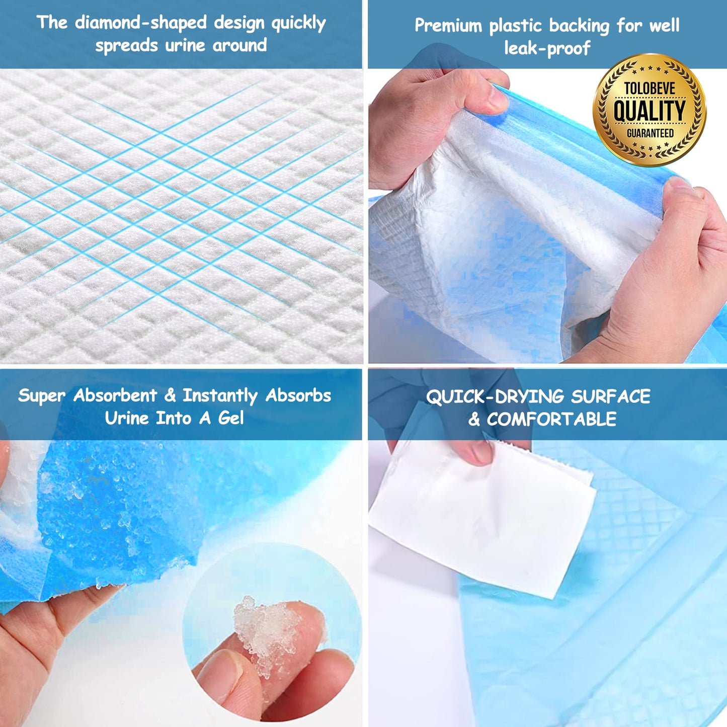 Tolobeve Training Pads, Dog & Puppy Pads,S, 13x18 in,100 Count,Disposable Dog Pee Pads