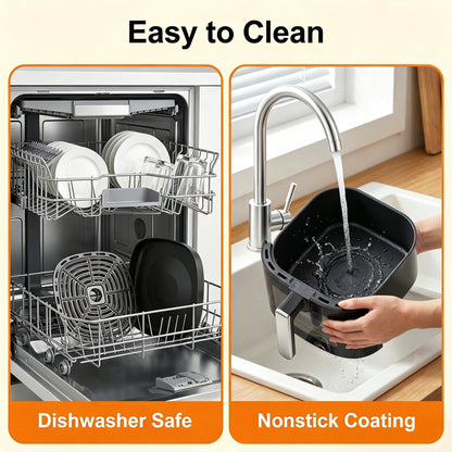 Suodoka 8-in-1 Air Fryer 7QT, 400°F Max, Viewing Window, Preheat & Keep Warm, Shake Reminder, Nonstick Basket