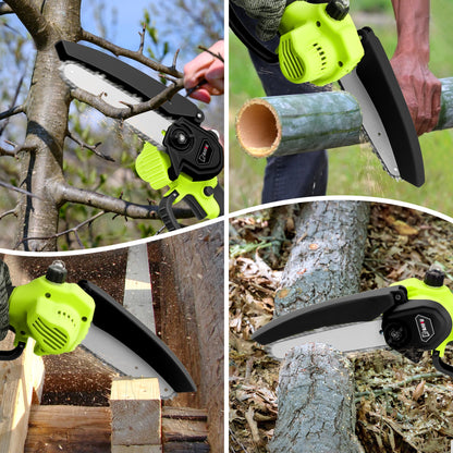YAHHU 6 inch Mini Chainsaw Set with Oiler System & 21V Battery, Cordless Electric Chainsaw,New
