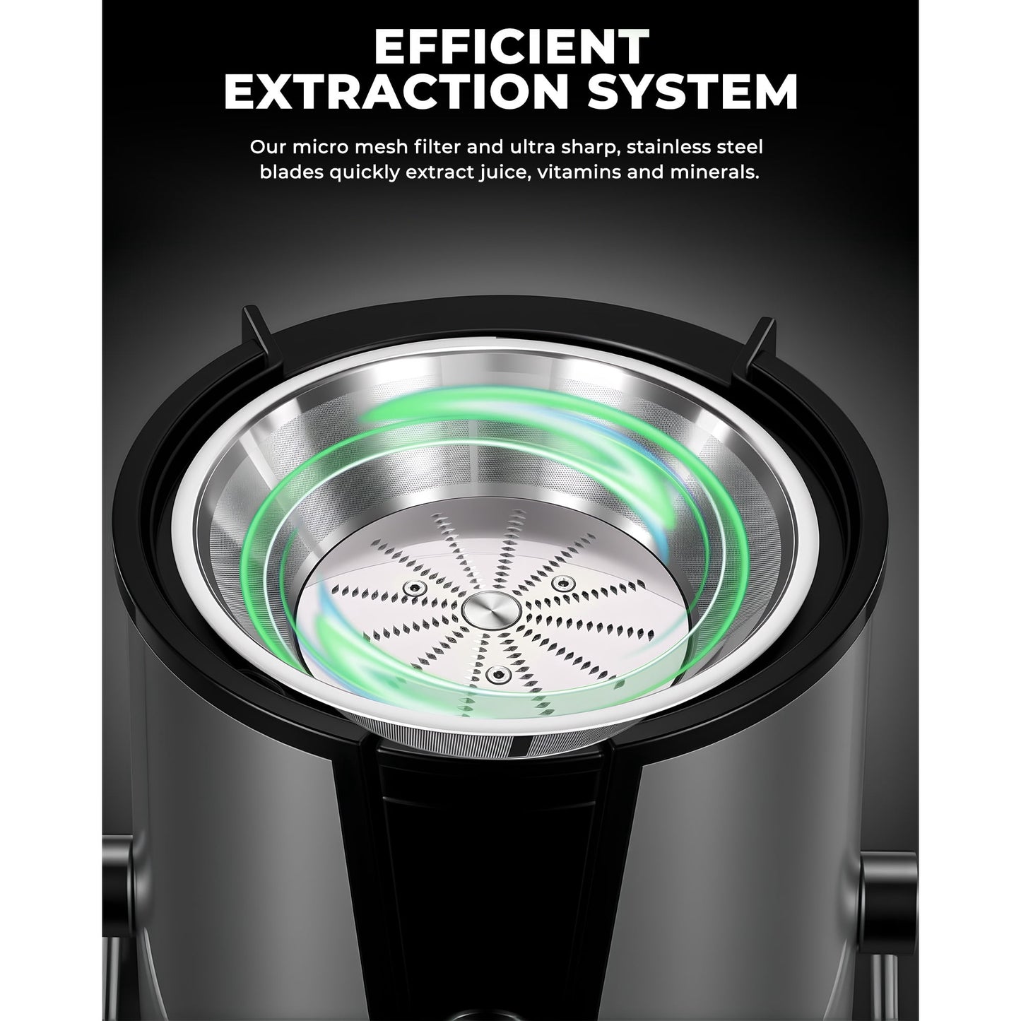 Electric Juicer Machine, 3″ Wide Feed Chute for Whole Fruits & Vegetables – Easy-Clean Design, Silver