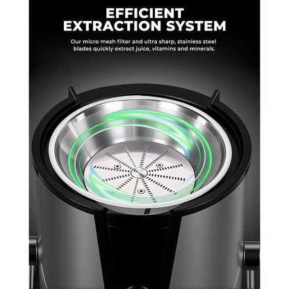 Electric Juicer Machine, 3″ Wide Feed Chute for Whole Fruits & Vegetables – Easy-Clean Design, Silver