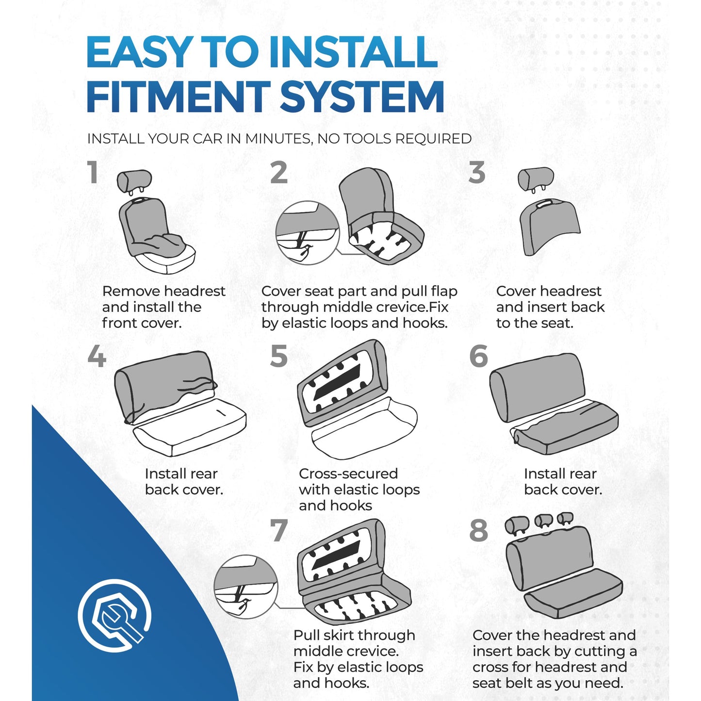 Floray PU Leather Car Seat Covers Full Set - Universal Fit for Cars, SUVs, and Trucks