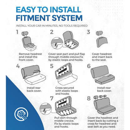 Floray PU Leather Car Seat Covers Full Set - Universal Fit for Cars, SUVs, and Trucks