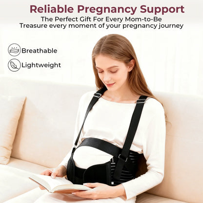 RUPOUN Maternity Belly Bands for Pregnant Women, Maternity Belt, Adjustable Pregnancy Belt for Back, Pelvic Support, Comfortable, Black