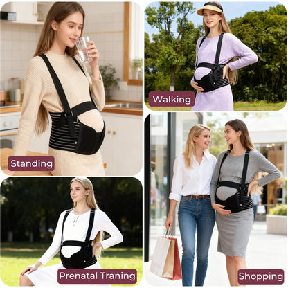 RUPOUN Maternity Belly Bands for Pregnant Women, Maternity Belt, Adjustable Pregnancy Belt for Back, Pelvic Support, Comfortable, Black
