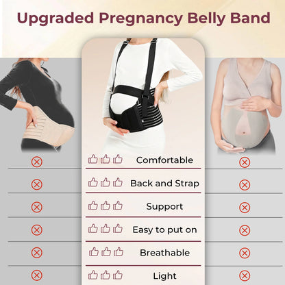RUPOUN Maternity Belly Bands for Pregnant Women, Maternity Belt, Adjustable Pregnancy Belt for Back, Pelvic Support, Comfortable, Black