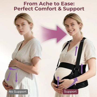 RUPOUN Maternity Belly Bands for Pregnant Women, Maternity Belt, Adjustable Pregnancy Belt for Back, Pelvic Support, Comfortable, Black